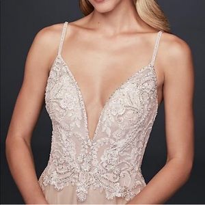 Galina Beaded Bodice Organza A-Line Wedding Dress